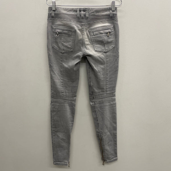 FW11 Balmain by Christophe Dercarnin Lightwash Biker Jeans