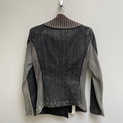 00s Atsuro Tayama High Neck Denim Knit Jacket