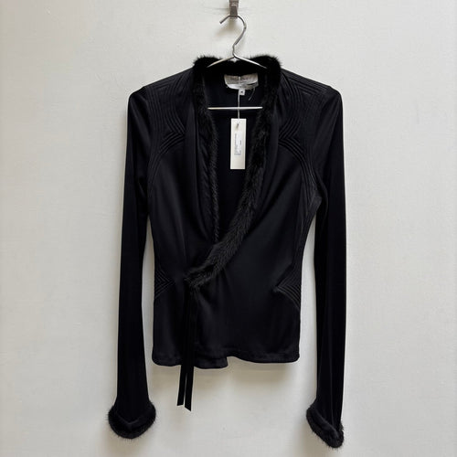 FW04 Yves Saint Laurent by Tom Ford Fur Trim Cardigan