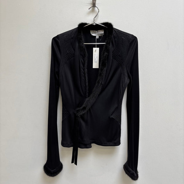 FW04 Yves Saint Laurent by Tom Ford Fur Trim Cardigan