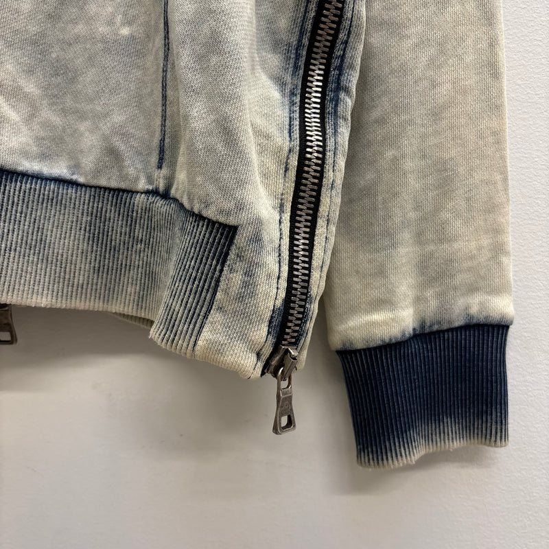 Balmain Semi Washed Zip Up Hoodie