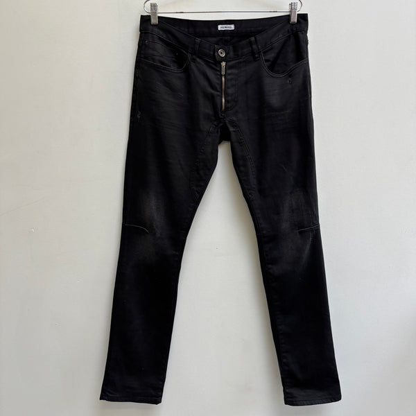 00s Dirk Bikkembergs Distressed Waxed Skinny Jeans