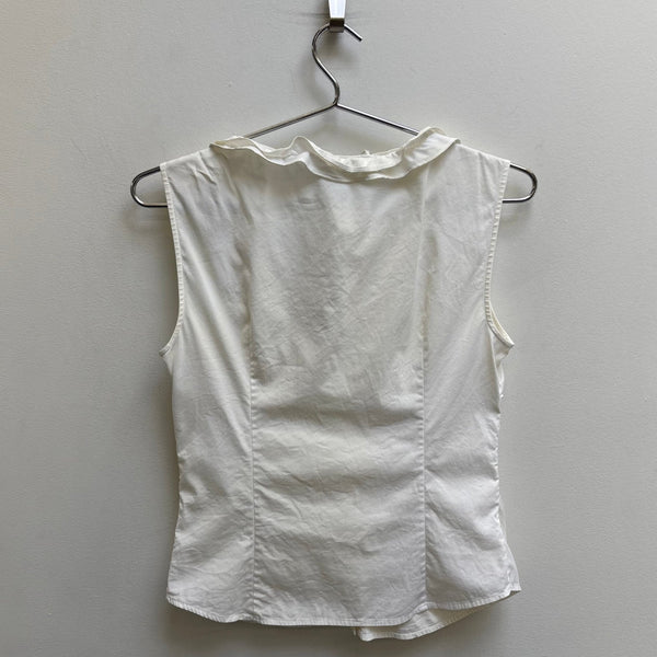 00s Prada Pleated Ruffle Tank Blouse
