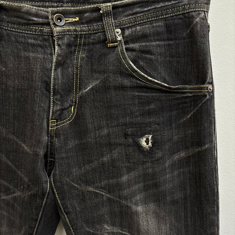 Tête Homme Acid Wash Distressed Denim Jeans