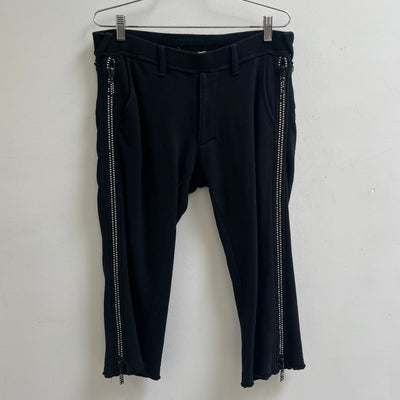 FrancisT_Mor.K.S Rhinestone Zip Sweat-Shorts