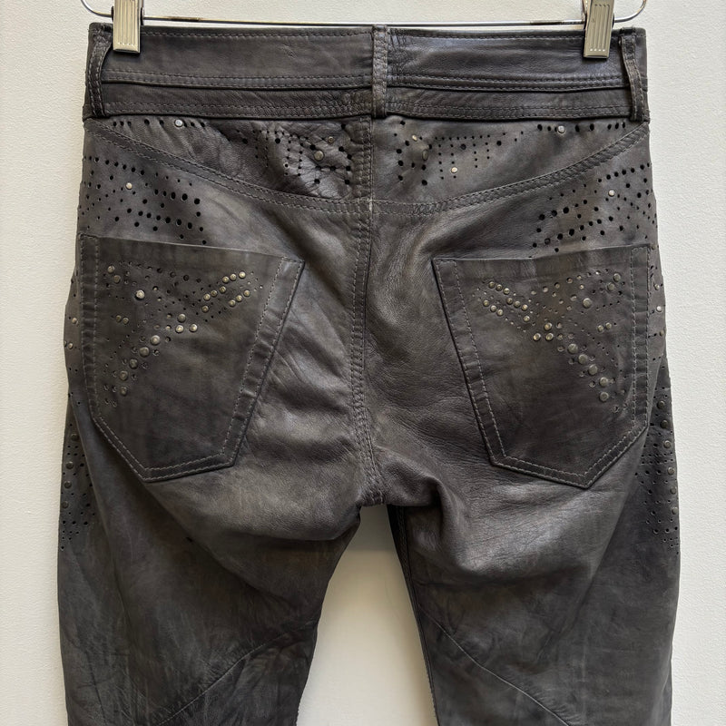 Diesel Sea Green Perforated Lambskin Jeans