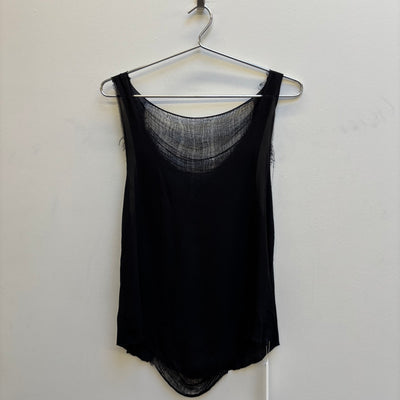 Marques Almeida Black Round Neck Tank Top