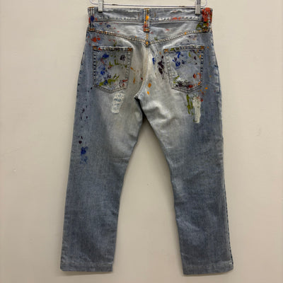 00s Dolce & Gabbana Paint Splattered Distressed Jeans