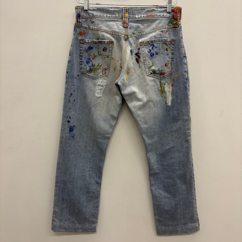 00s Dolce & Gabbana Paint Splattered Distressed Jeans