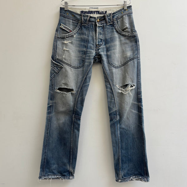 00s Diesel Distressed Panelled Jeans