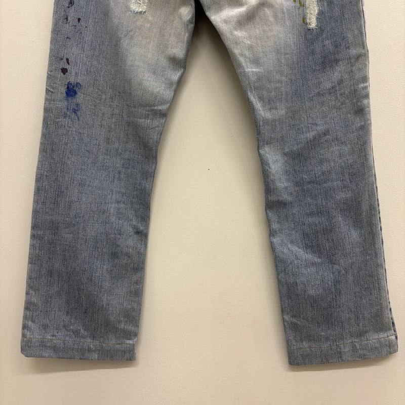 00s Dolce & Gabbana Paint Splattered Distressed Jeans