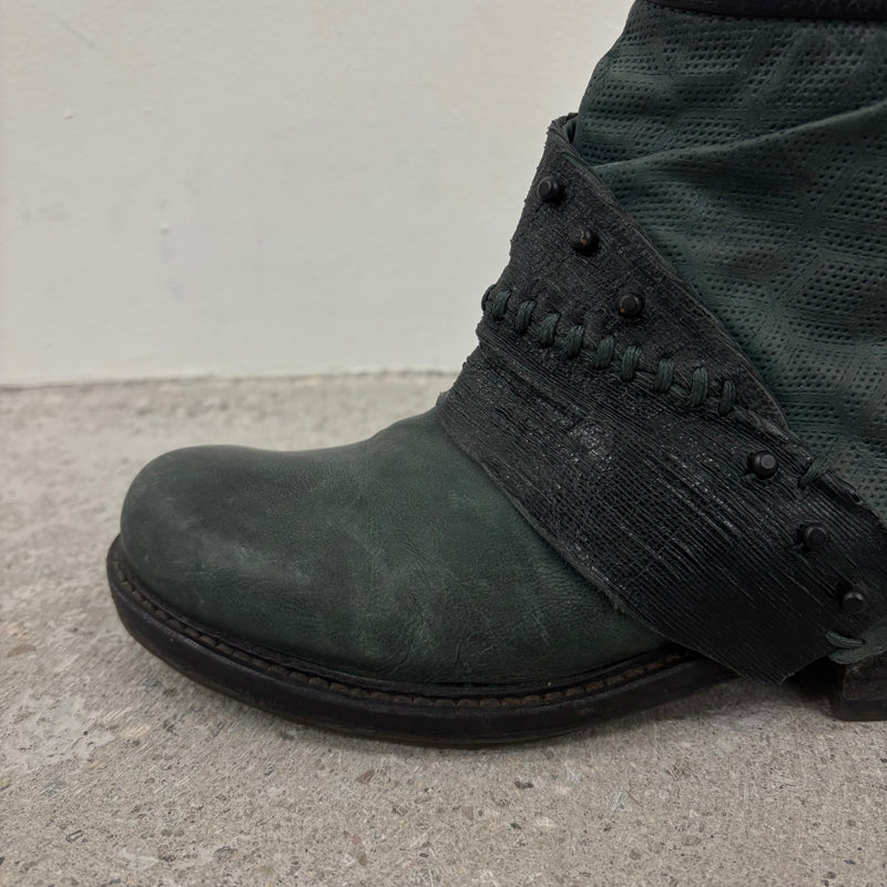 A.S. 98 Airstep Green Leather Ankle Boots