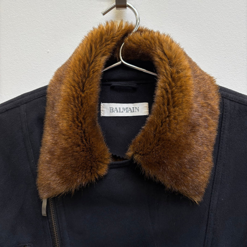 Balmain Fur Lining Zip Up Jacket
