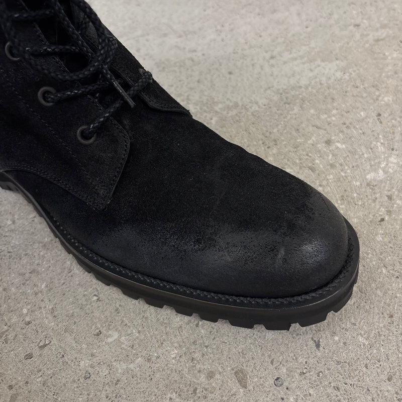 Shellac Cowhide Suede Leather Long Boots