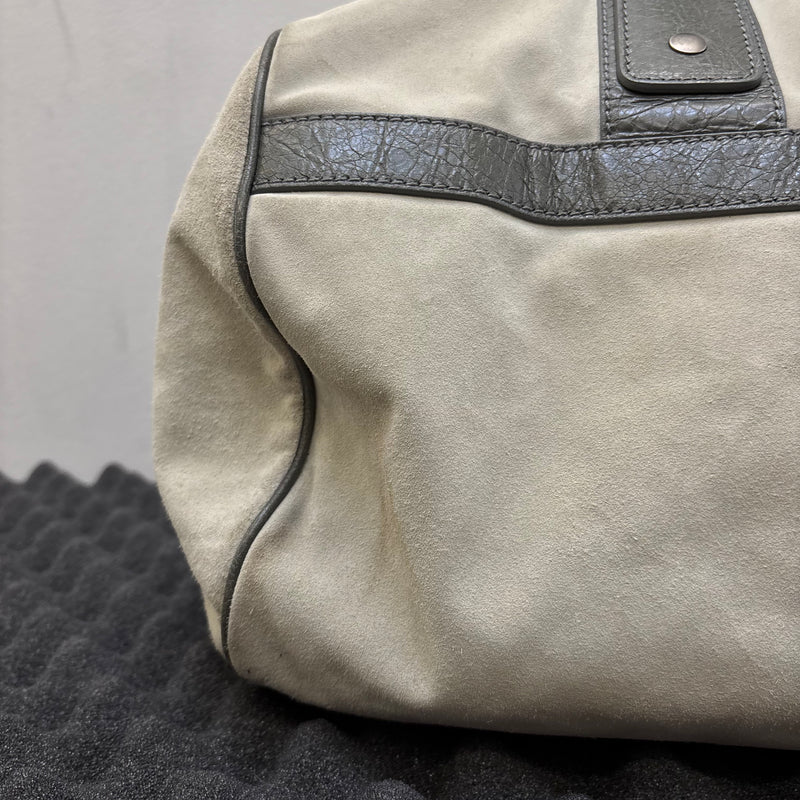 FW14 Balenciaga Suede Dual Pocket Duffle Bag