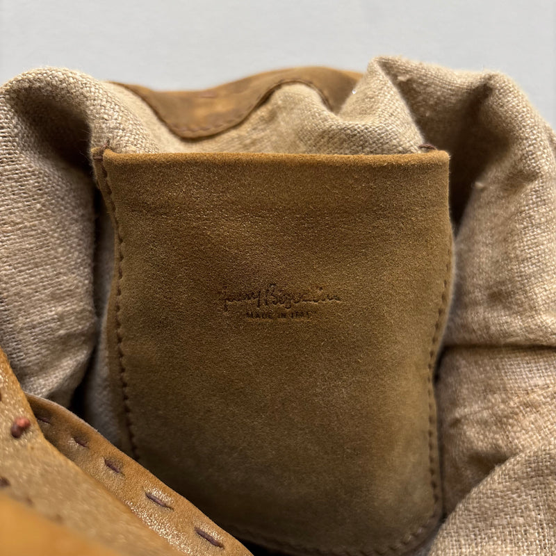 Henry Beguelin Embroidered Suede Leather Hobo Bag