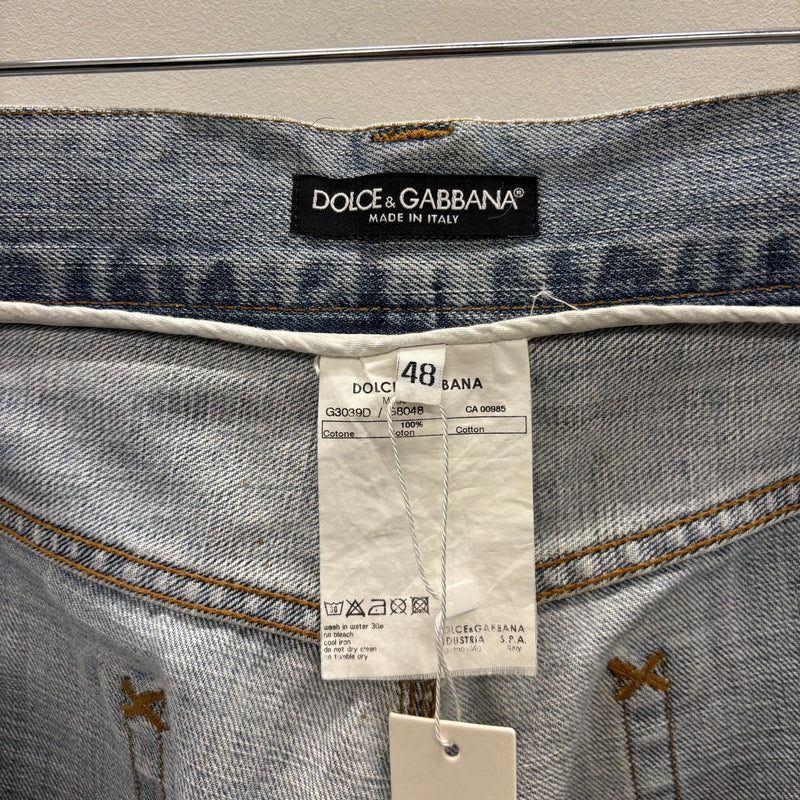 00s Dolce & Gabbana Paint Splattered Distressed Jeans