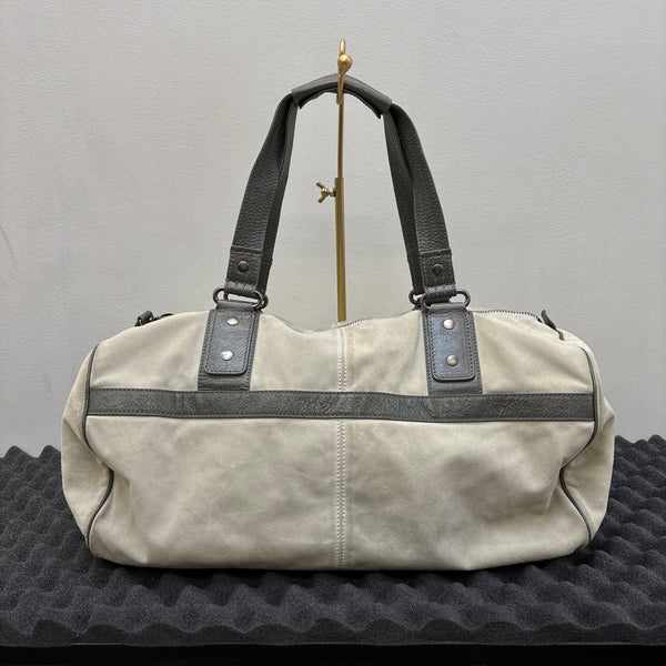 FW14 Balenciaga Suede Dual Pocket Duffle Bag