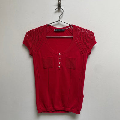 00s Dsquared2 Knit Mesh Sleeve T-Shirt