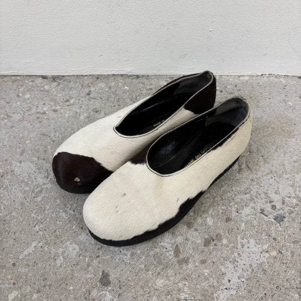 90s Comme Des Garçons Calf Hair Ballet Flats