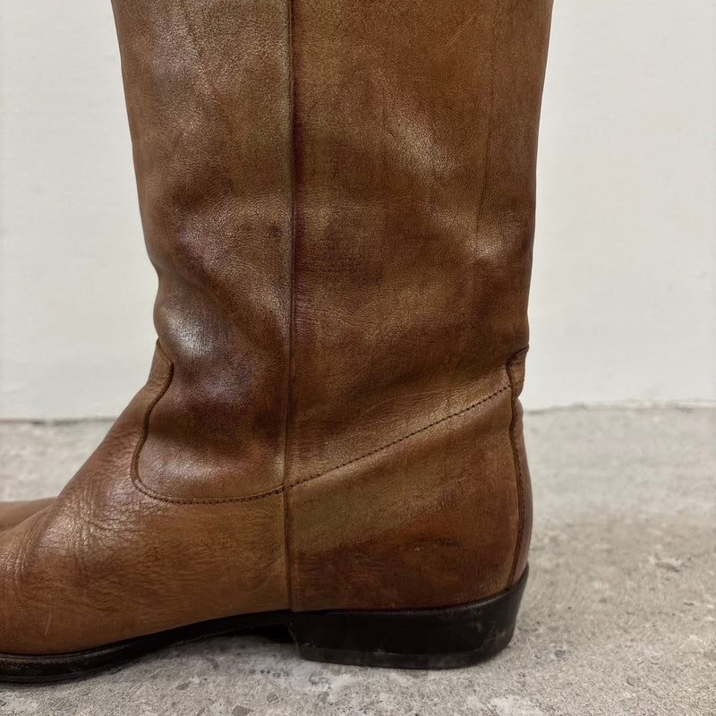 Maison Margiela 'Pecos' Brown Leather Boots – Boketto