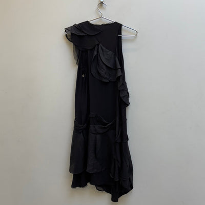 00s Marithé François Girbaud Ruffle Embroidered Dress
