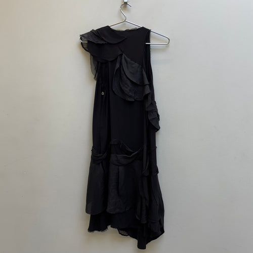 00s Marithé François Girbaud Ruffle Embroidered Dress