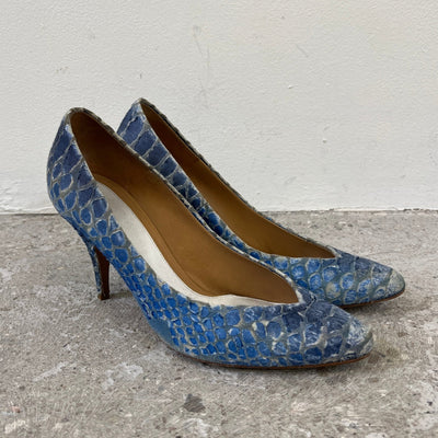 SS13 Maison Margiela Blue Snakeskin Heels