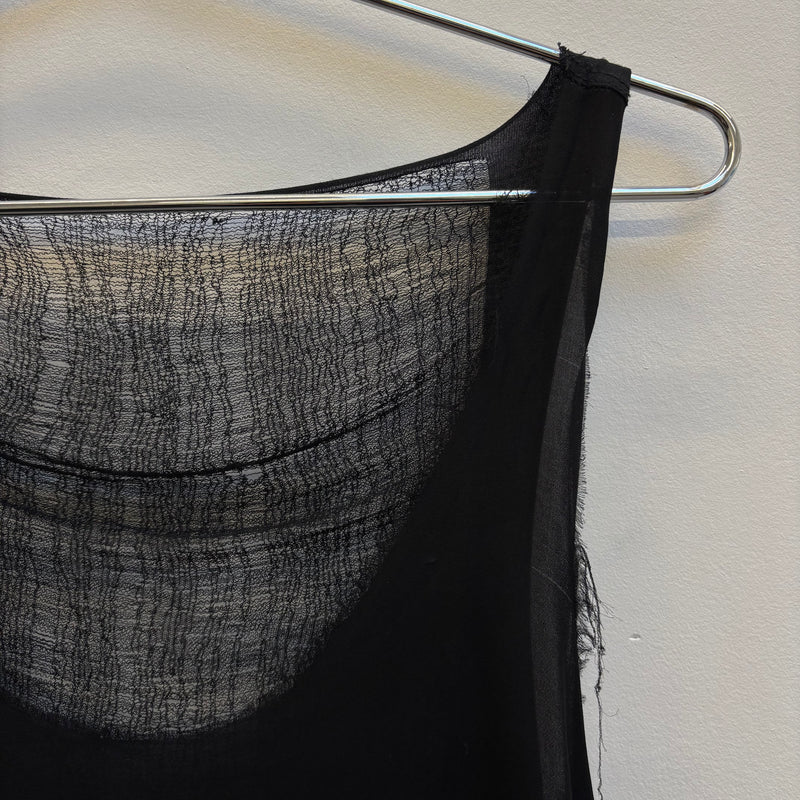 Marques Almeida Black Round Neck Tank Top