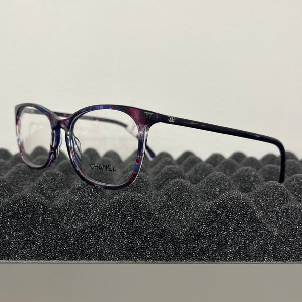 Chanel Purple & Blue Faux Tortoise Shell Optical Glasses