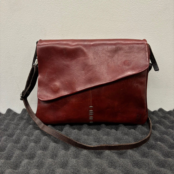 A.S.98 Red Leather Satchel Bag