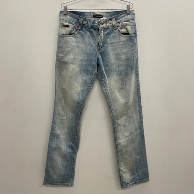 00s Dolce & Gabbana Maxi Zip Lightwash Denim