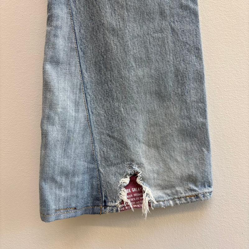 SS21 Yves Saint Laurent Bootleg Light Wash Jeans (altered)