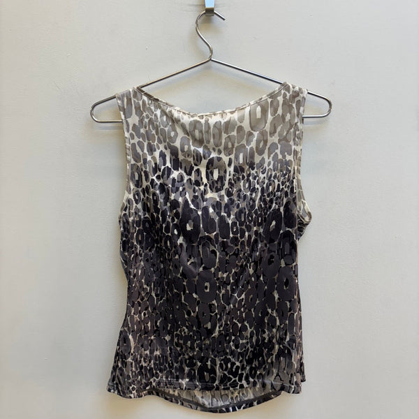 Anne Fontaine Patterned Silk Drape Neck Top