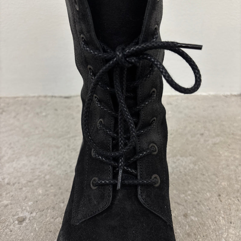 Shellac Cowhide Suede Leather Long Boots