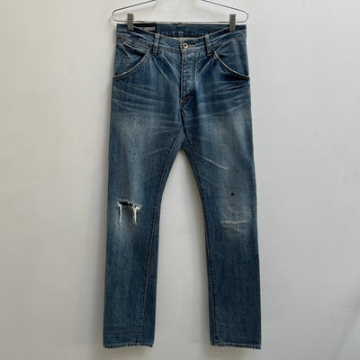 00S Attachment Paint Splatter Straight Cut Jeans