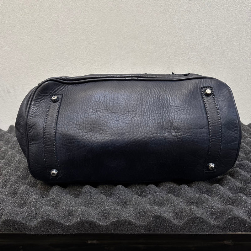 Firkin Navy Star Leather Handbag