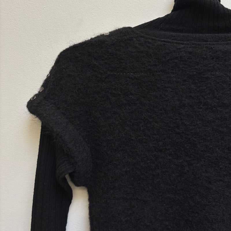 Roberto Cavalli Mohair Studded Shoulder Knit Long Sleeve