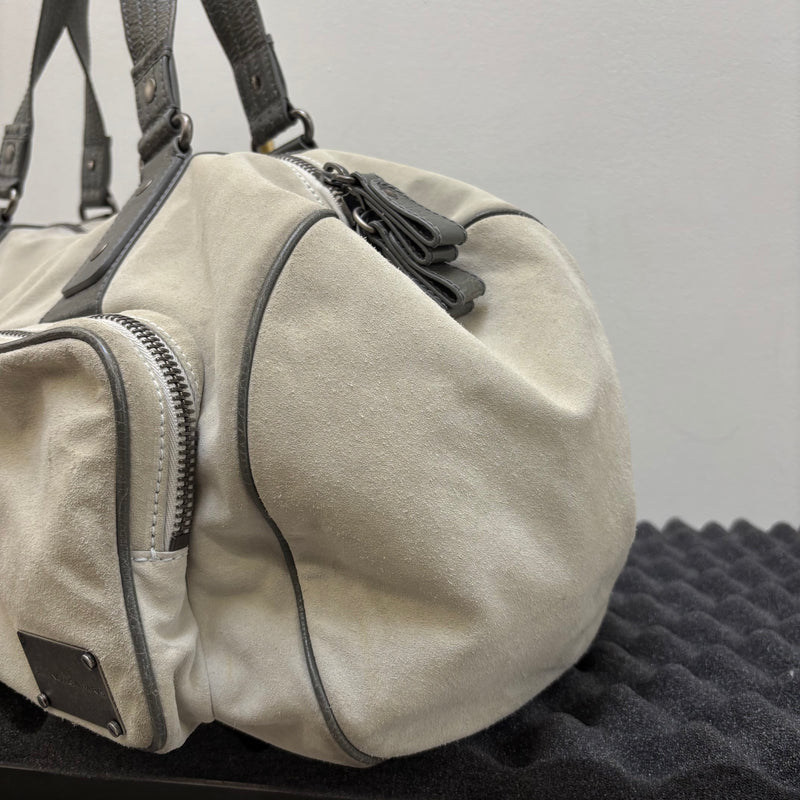 FW14 Balenciaga Suede Dual Pocket Duffle Bag