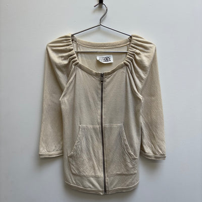 Maison Margiela Ruched Half Sleeve Zip Up