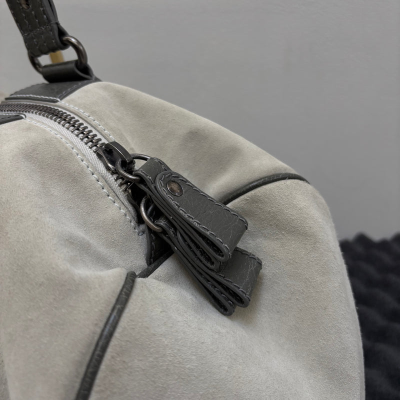 FW14 Balenciaga Suede Dual Pocket Duffle Bag