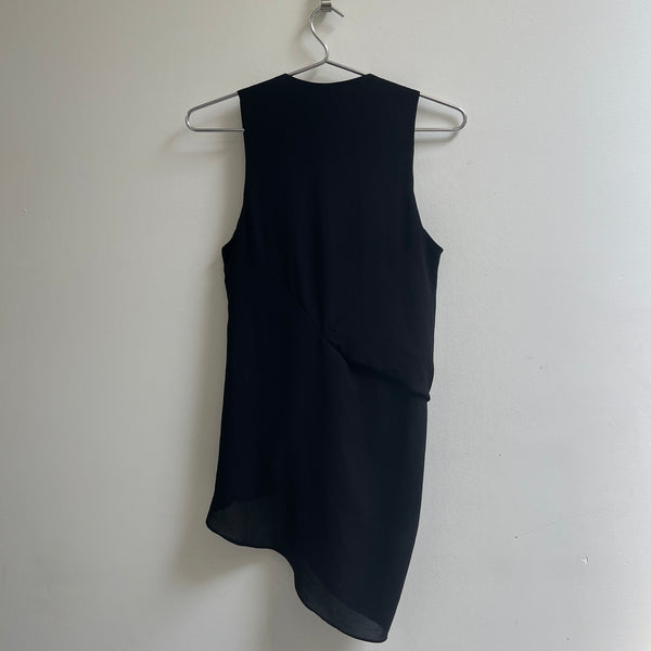 SS13 Helmet Lang Sleeveless Asymmetrical Draped Blouse