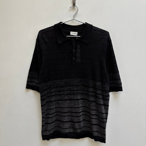 FW18 Saint Laurent Paris Striped Knit Polo