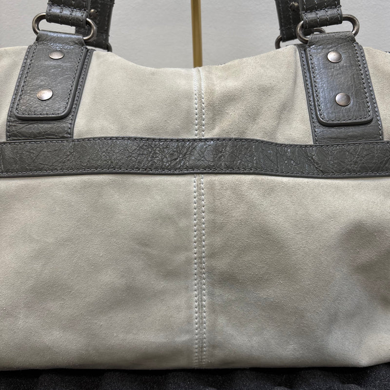 FW14 Balenciaga Suede Dual Pocket Duffle Bag