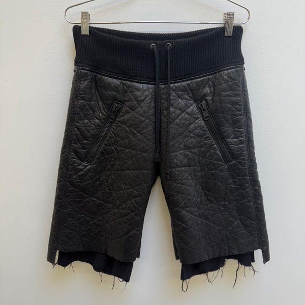 00s Le Grande Bleu (L.G.B.) Layered Deer Leather Shorts