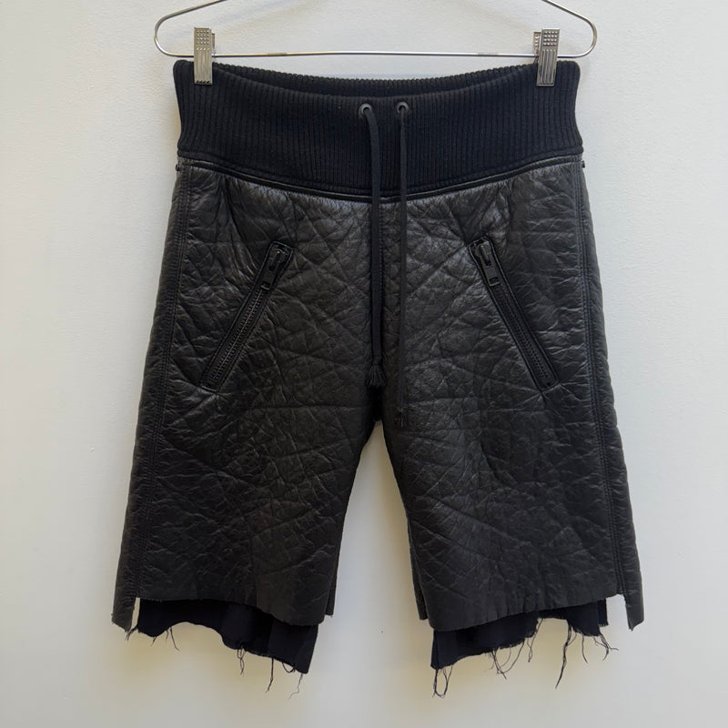 00s Le Grande Bleu (L.G.B.) Layered Deer Leather Shorts