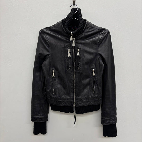 FW12 Dsquared2 Layered Lamb Leather Jacket