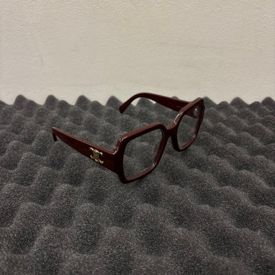Celine Maroon Oversized Square Optical Glasses