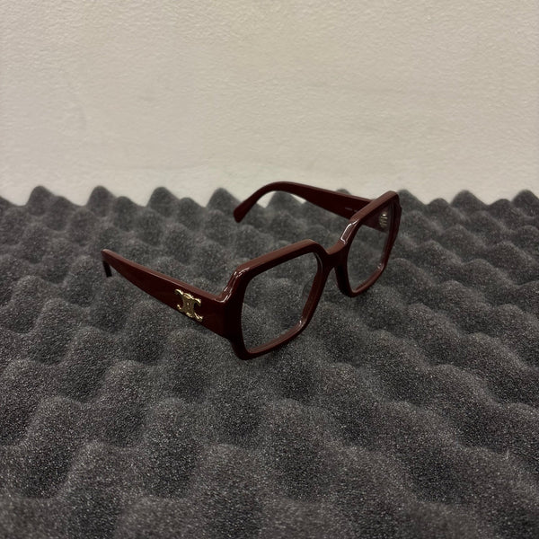 Celine Maroon Oversized Square Optical Glasses