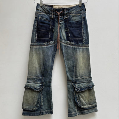 00s Marithé François Girbaud Reconstructed Flare Cargo Pants